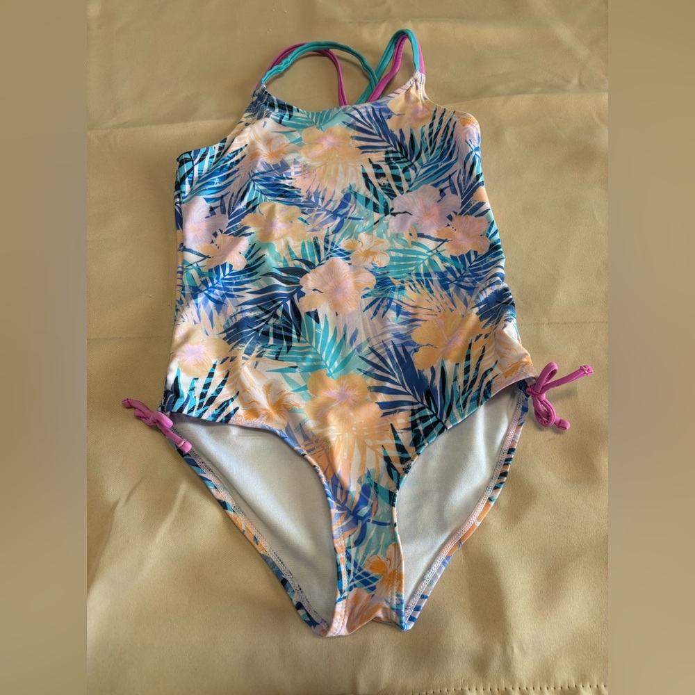 Angel Beach Hawaiian Tropical Kids Swim One Piece